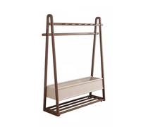 Porte-manteau autonome en bois avec roulettes - Support de rangement mobile pour entrée, couloir, chambre à coucher - Comprend un cintre pour sac en tissu - Élégant et pratique