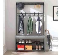 Porte-manteau autoportant 3 en 1 avec banc, entrée, rangement de chaussures, simple ménage, porte-manteau souple, nizer pour salon, chambre à coucher, couloir, durable et élégant