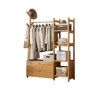 Porte-manteau autoportant Cintre porte-manteau de sol avec tiroir de rangement, porte-manteau domestique, chambre à coucher, vêtements suspendus, garde-robe ouverte, support de rangement Porte-manteau
