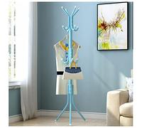 Porte-manteau autoportant en métal avec 12 crochets - Montage facile - Cintre pour chapeaux et sacs pour entrée, chambre à coucher et bureau - Design bleu élégant pour manteaux, écharpes et