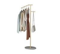 Porte-Manteau Autoportant en Métal avec Base en Pierre - Cintre Élégant pour Salon, Chambre, Bureau, Entrée - Blanc pour Manteaux, Chapeaux Et Sacs(Gris + Or)