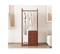 Porte-manteau autoportant Porte-manteau en bois massif, Style chinois, rangement haut de gamme, porte-vêtements, tiroir, cintre multifonction Porte-manteau de couloir debout avec arbre d'entré