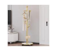 Porte-manteau autoportant Porte-vêtements de maison, porte-manteau au sol, chambre à coucher, salon, porte-manteau Vertical, porte-vêtements Porte-manteau de couloir debout avec arbre d'entré(Gold)