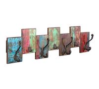 vidaXL Porte-Manteau avec 7 Crochets Bois Massif de Récupération Mural Entrée