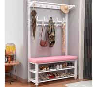 Porte-manteau avec banc de rangement à chaussures et entrée rembourrée, barre de suspension pour couloir, salon, chambre à coucher, dimensions 100 x 33 x 172 cm