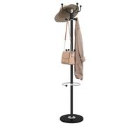 Porte-manteau avec Porte-parapluie Chambre Noir Fer Enduit de Poudre vidaXL