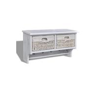 Vidaxl Porte-Manteau Blanc 60x23,5x33 Cm Bois De Paulownia