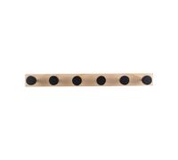 Porte-manteau bois de pin Present Time Knobs Noir 6x6 cm