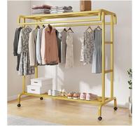 Porte-Manteau Commercial Portable Grand Espace De Suspension Porte-vêtements à Double Tige avec Roues Et Fond, A, 150 cm