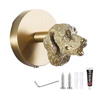 Porte Manteau Crochet Mural En Laiton En Forme D'Animal Patères Murales En Or Brossé Crochets Décoratifs En Cuivre Pur Pour Cuisine Porte Salle De Bain Vestes Suspendues Manteaux(Tête De Chien)