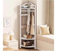 Porte-manteau d'angle autoportant avec rangement à chaussures et étagère - Support de rangement d'entrée