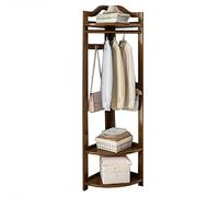 Porte-manteau d'angle avec rangement à chaussures en bois autonome avec étagères pour économiser de l'espace pour entrée, organiseur d'angle élégant pour manteaux et chaussures