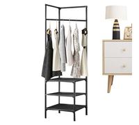 Porte-manteau d'angle élégant en métal - Organiseur d'entrée peu encombrant et rangement de chaussures multi-usage pour le salon - Décoration d'intérieur parfaite pour l'agriculture et les espaces