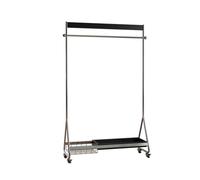 Porte-manteau de sol en acier inoxydable - Étagère de rangement mobile élégante pour chambre à coucher, couloir, maison (noir)