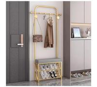 Porte-manteau d'entrée 3 en 1 avec rangement à chaussures autoportant, banc de couloir, siège rembourré doux pour couloir, salon, salle de bain - Nizer élégant et fonctionnel