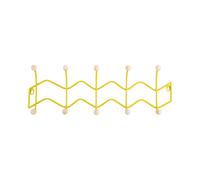Porte-manteau double zigzag Present Time Jaune 6,5x20 cm