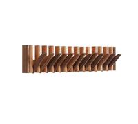 Porte-manteau en bois avec crochets rabattables - Cintre mural élégant pour entrée et chambre à coucher - Design noyer massif