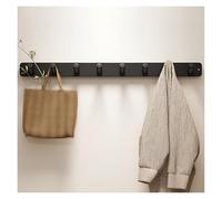 Porte-manteau en bois naturel avec 4/6/8 clips - Crochets muraux durables pour manteaux, serviettes, chapeaux, peignoirs - Élégant et fonctionnel pour entrée ou salle de bain
