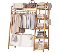Porte-manteau en bois robuste avec crochets et étagère à chaussures autonome pour vêtements et chapeaux Charge maximale 100 kg Idéal pour chambre à coucher, bureau, couloir 80 cm/110 cm/130 cm