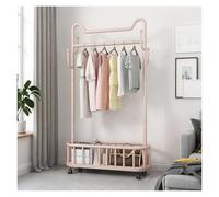 Porte-manteau en métal autoportant réglable pour chemises et pantalons Rose (60 x 173 x 32 cm) - Solution de rangement élégante et fonctionnelle