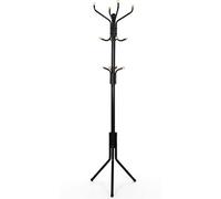 SONGMICS Portemanteau, Portant à Vêtement d’Entrée, en Métal, sur Pieds, 182 cm, avec 12 Crochets Arrondis, pour Vêtements, Manteaux, Chapeaux, Sacs, Noir RCR19B