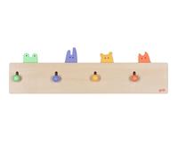 Porte-manteau enfant - GOKI - Kuckulino - Beige - Bois - 4 crochets (tête d'animal)