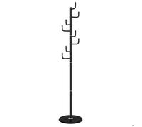 vidaXL Porte-manteau 183 cm noir en fer enduit de poudre