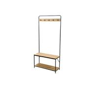 - Porte-manteau Friends en MDF et Métal 5 accroches - L.80 cm x H.170 cm - Beige et Noir - Friends