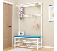 Porte-manteau industriel 3 en 1 et rangement à chaussures pour entrée - Design gant peu encombrant avec étagère amovible Assemblage facile Parfait pour les petits espaces et la maison