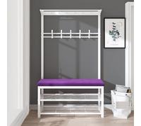 Porte-manteau industriel autonome avec rangement à chaussures - Arbre d'entrée élégant avec banc, étagère d'entrée et crochets pour décoration de couloir et vestiaire organisé 100 cm