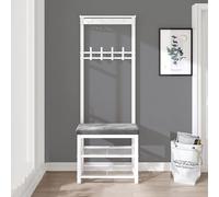 Porte-manteau industriel avec chaussures - Unité d'entrée autonome avec banc, crochets et étagères pour couloir, vestiaire, meubles d'entrée, décoration d'intérieur élégante