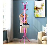 Porte-manteau Métal Porte Manteau Perroquet,12 Crochets, Tube en Fer,Porte-Manteaux sur Pied Montage Facile pour Couloir Salon Entrée Chambre et Bureau,Rose