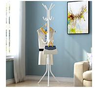Porte-manteau Métal Porte Manteau Perroquet,12 Crochets, Tube en Fer,Porte-Manteaux sur Pied Montage Facile pour Couloir Salon Entrée Chambre et Bureau,Blanc