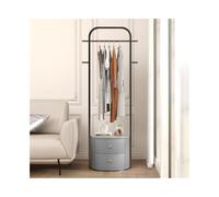 Porte-manteau multifonction gris sur pied avec étagère de chevet, idéal pour chambre à coucher, salon, couloir, canapé et placard Solutions de rangement