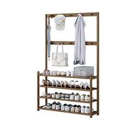 Porte-manteau multifonctionnel avec rangement à chaussures 4/5 niveaux nizer avec crochets à double rangée, meuble de couloir et de salon, montage facile, 89 x 25,5 x 157 cm