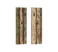 vidaXL Porte-manteau mural 2pcs 36x3x110cm Bois massif de récupération Marron