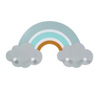 Kindsgut Porte-manteau arc-en-ciel pour bébés et petits enfants en bois, porte-manteau de qualité avec 4 crochets, design simple et couleurs discrètes, pour l'entrée ou la chambre d'enfant, Finn