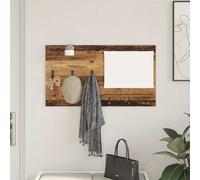vidaXL Porte-manteau mural Bois d'ingénierie moderne – étagère, miroir, rangement – Chêne fumé