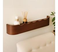 Porte Manteau Mural Bois- Design Moderne avec Crochets Muraux Cachés - Patere Murale pour une Entrée, Chambre, Salle de Bain et Vestiaire (Couleur noix)