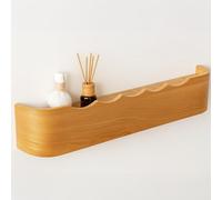 Porte Manteau Mural Bois- Design Moderne avec Crochets Muraux Cachés - Patere Murale pour une Entrée, Chambre, Salle de Bain et Vestiaire (Couleur chêne)