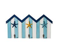 Porte-manteau mural créatif de style méditerranéen, crochets muraux à clés bleu océan crochets en bois en forme de voilier crochet de suspension pour la maison, bar, magasin, décoration murale