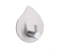 Porte-manteau mural créatif pour salle de bain en forme de goutte d'eau unique, installation par perforation, matériau en acier inoxydable 304 pour une résistance à la rouille et à l'humidité (C)