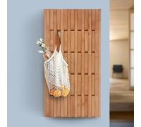 Porte-manteau mural, crochets pliables uniques pour manteaux, clés de piano, cintres en bois massif naturel, cintres en tissu non tissé pour sacs, chapeaux, parapluies (55 x 63 cm)