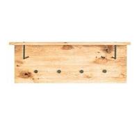 HAKU Möbel garderobe Murale chêne huilé, Noir, Bois Massif, métal - Dim.: L 80 cm x H 30 cm x P 20 cm, Style: Modern