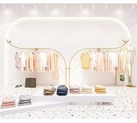 Porte-manteau mural élégant doré pour vêtements de boutique, cintre créatif pour les magasins de détail, peu encombrant