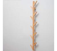 Porte-manteau mural en bambou avec 6 crochets pour chapeaux, serviettes, écharpes, vêtements, sacs, pour entrée, chambre à coucher, salle de bain pour manteaux et peignoirs