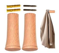 Porte-Manteau Mural en Bois - 2 Pièces Porte-Chapeaux Mural avec Cintres à Vêtements,Organisateur Domestique Robuste Pour Accrochage - pour Sac Chapeau Sac à Dos Écharpe Vêtements Serviette Cuisine Sa