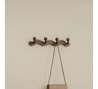 Porte-manteau mural en bois, 6 crochets pour suspendre vêtements, serviettes, chapeaux, sacs, clés - élégant et fonctionnel pour entrée, décoration d'intérieur peu encombrante