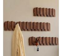 Porte-manteau mural en bois avec crochets pour clés de piano pour entrée, vestiaire ou salle de bain - Porte-serviettes en bois et décoration murale