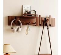 Porte-manteau mural en bois massif naturel, motif clé de piano, cintres en tissu non tissé pour placard, cuisine, chambre, salle de bain, entrée (10 crochets)